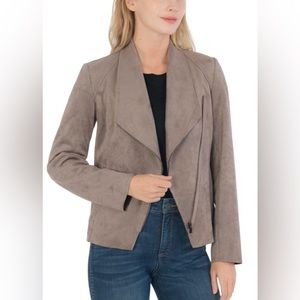 NWT Kut from the Kloth Carina Faux Suede Drape Moto Jacket size Small